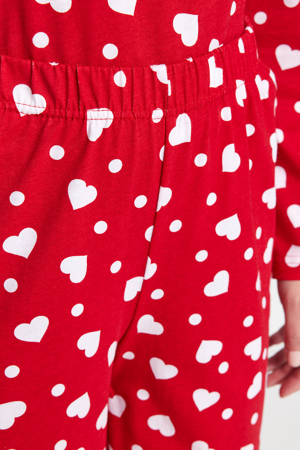 Trendyolmilla K?rm?z? %100 Pamuklu Kalpli Tshirt-Pantolon Orme Pijama Tak?m? THMAW24PT00124