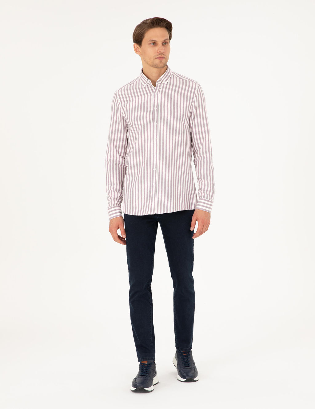 Mor Regular Fit _izgili Uzun Kollu G_mlek - Pierre cardin фото 4