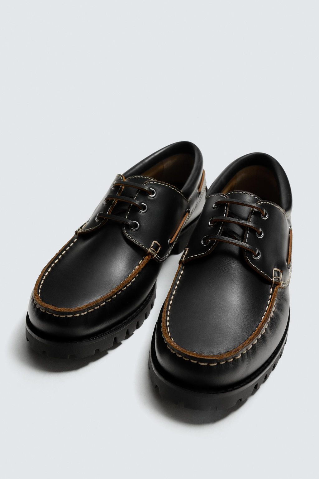 LEATHER DECK SHOES - Zara фото 5