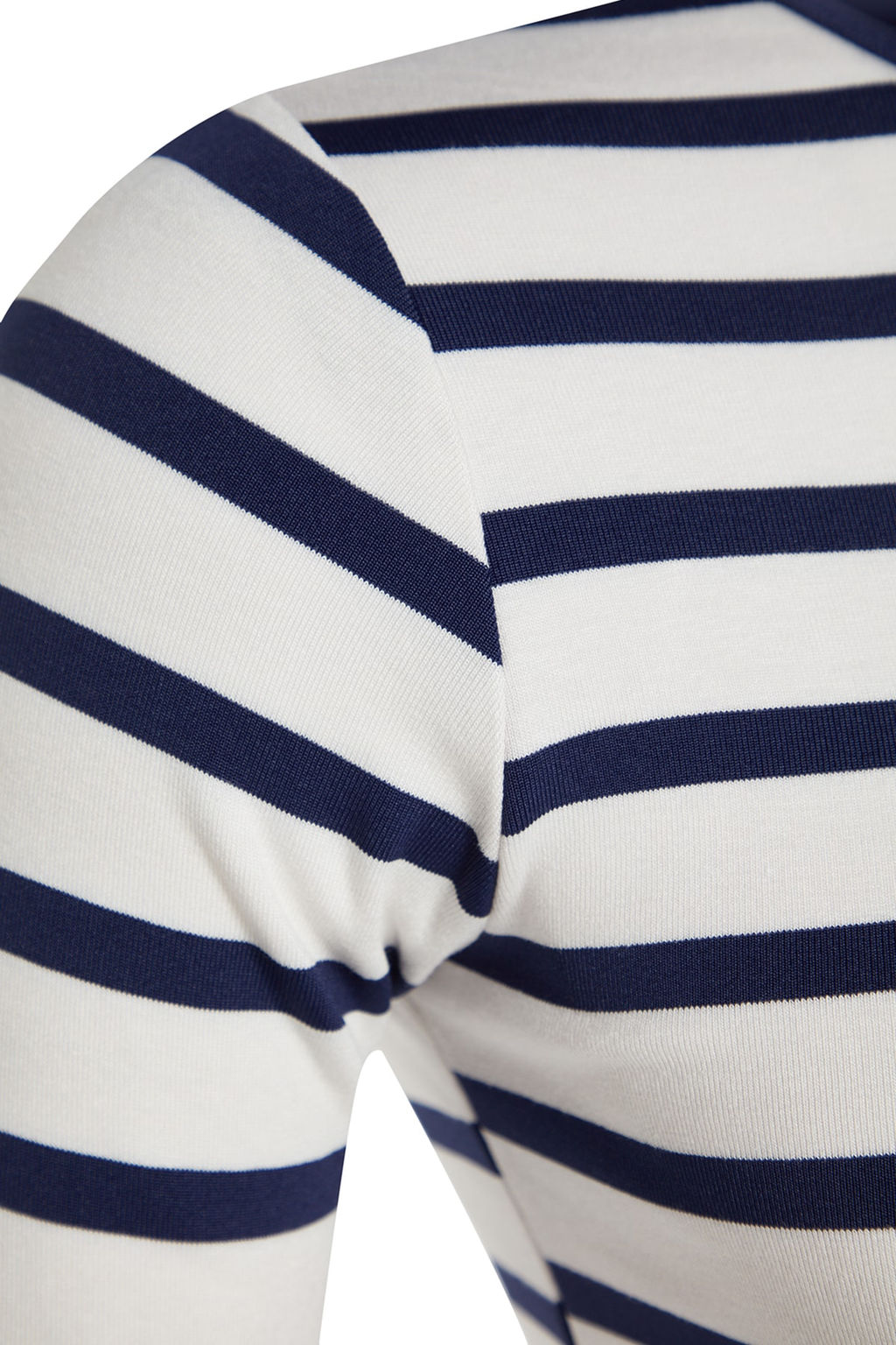 Lacivert Cizgili Premium Viskoz Yumusak Kumasl? Fitted Crop Esnek Orme Bluz TWOAW24BZ00048