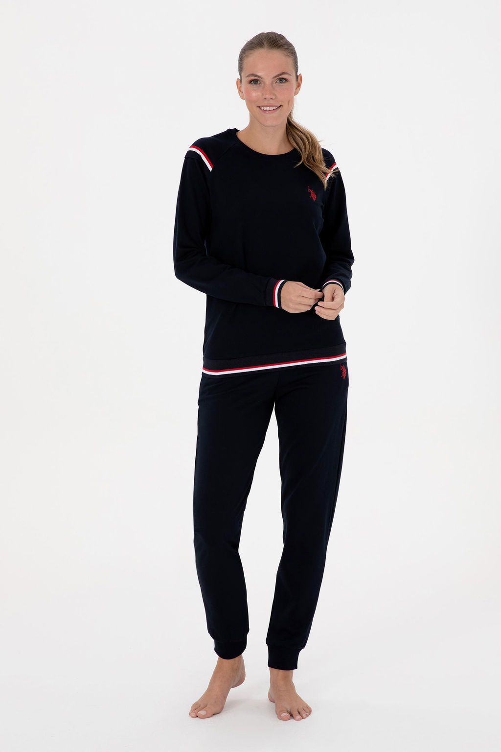 Kad_n Lacivert Pijama Tak_m_ Sepette S_rpriz _ndirim