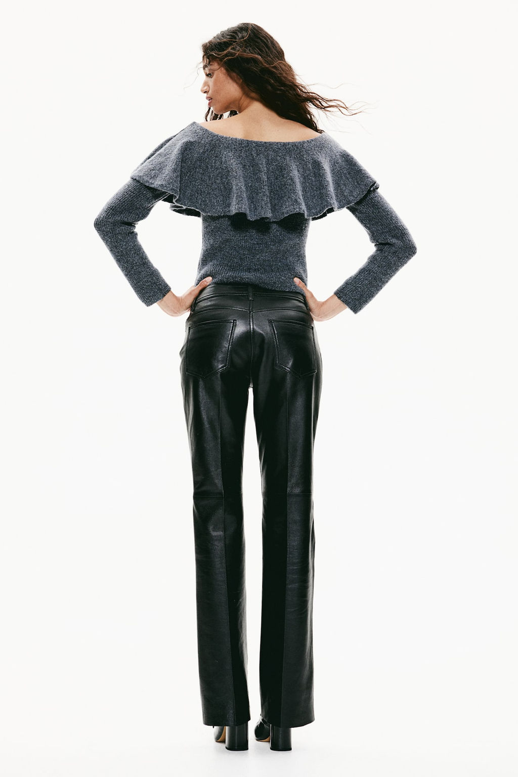 Jersey off-the-shoulder con volante - H&m фото 4