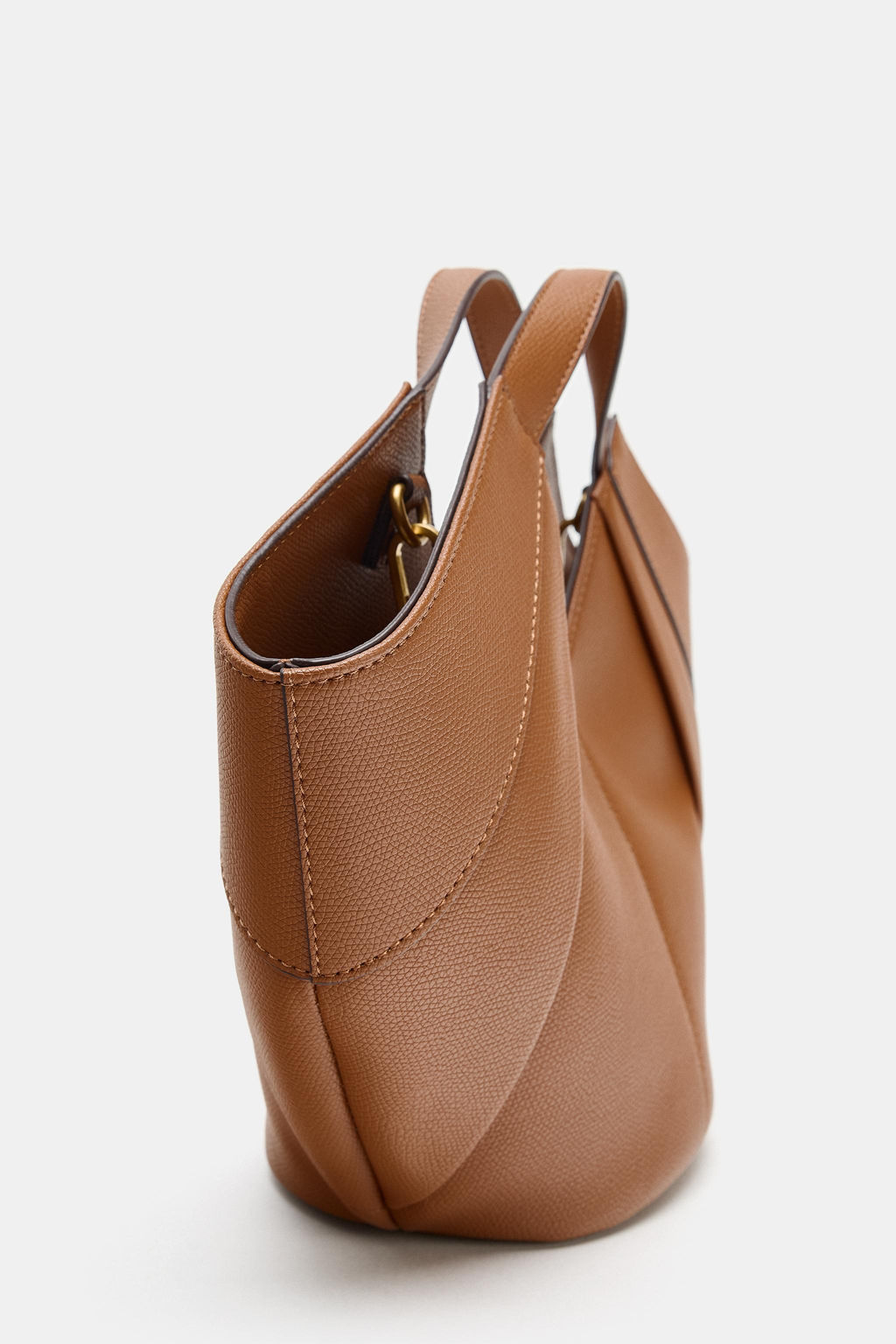 BOLSO MINI SHOPPER CANVAS / Tostado oscuro - Zara фото 4