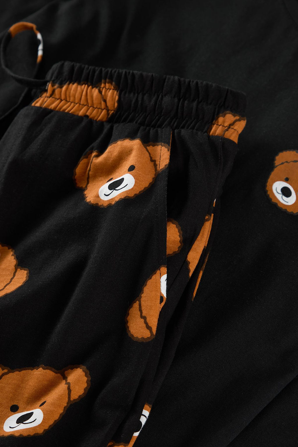 TRENDYOL MAN Siyah Regular Fit Ay?c?k Bask?l? Orme Pijama Tak?m? TMNAW25PT00054 - Trendyolmilla фото 2