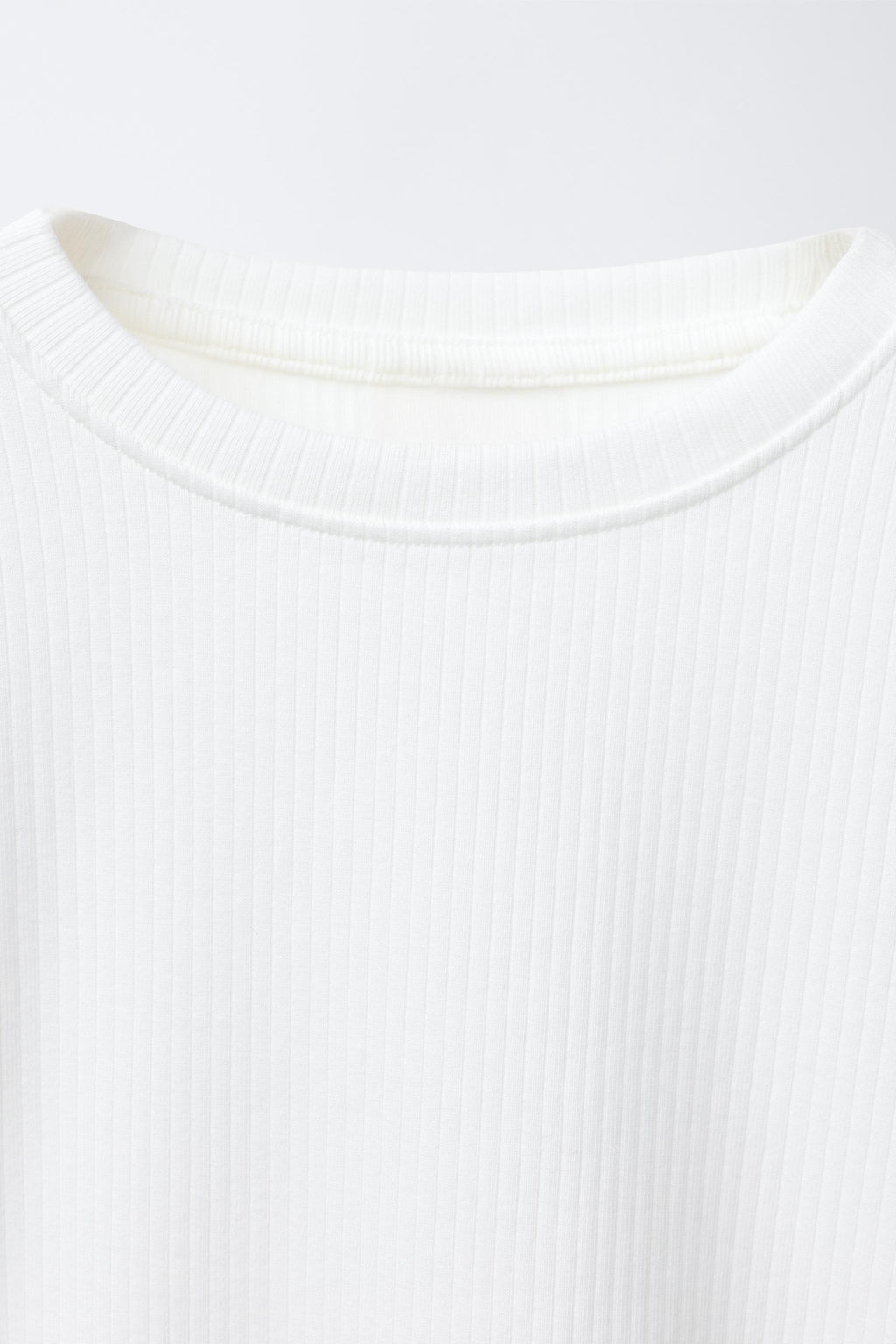 PLAIN RIBBED T-SHIRT - Zara фото 3
