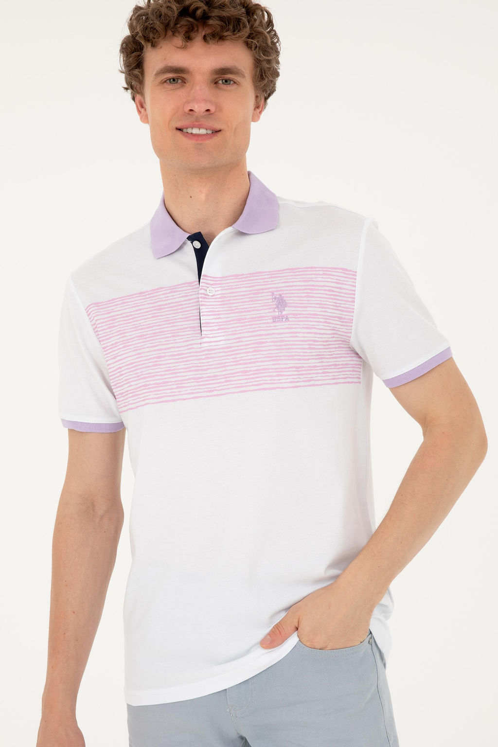 Мужская сиреневая футболка - U.s. polo assn фото 3