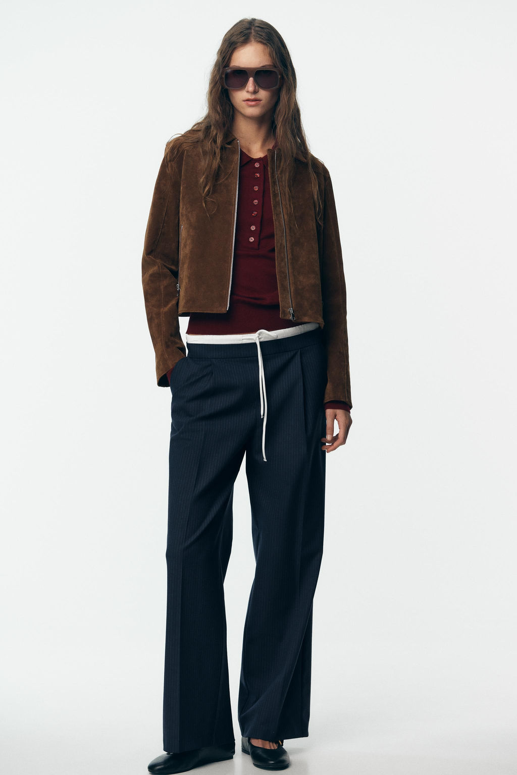 WIDE-LEG TROUSERS WITH DOUBLE WAIST - Zara фото 2