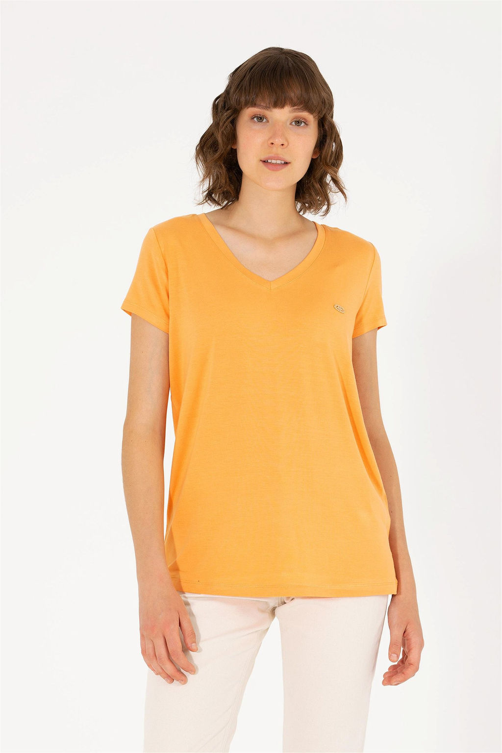 Женская оранжевая футболка Basic - U.s. polo assn фото 8