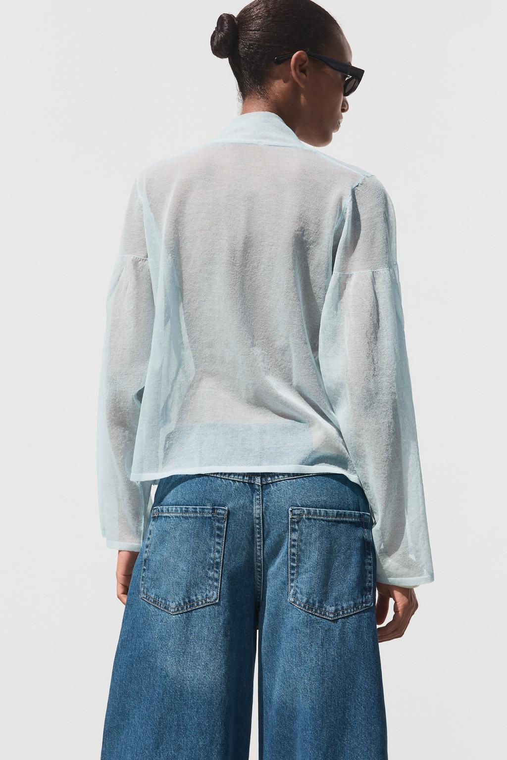 SEMI-SHEER KNITTED BLOUSE - Zara фото 5