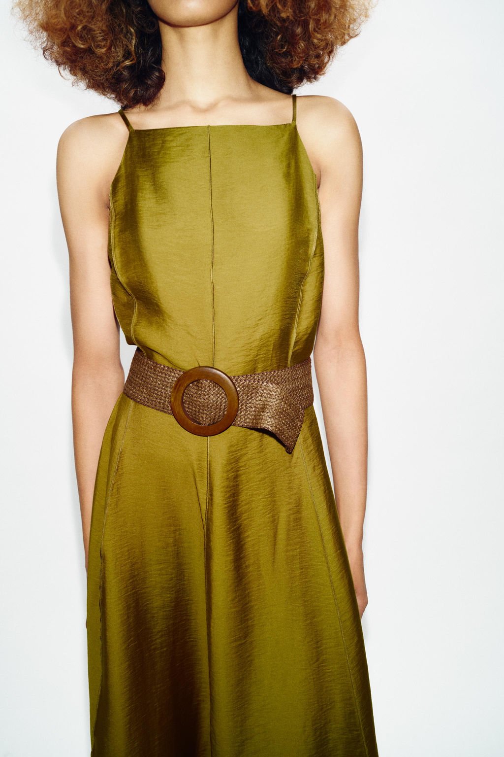 VESTIDO MIDI CINTUR?N / Khaki - Zara фото 2