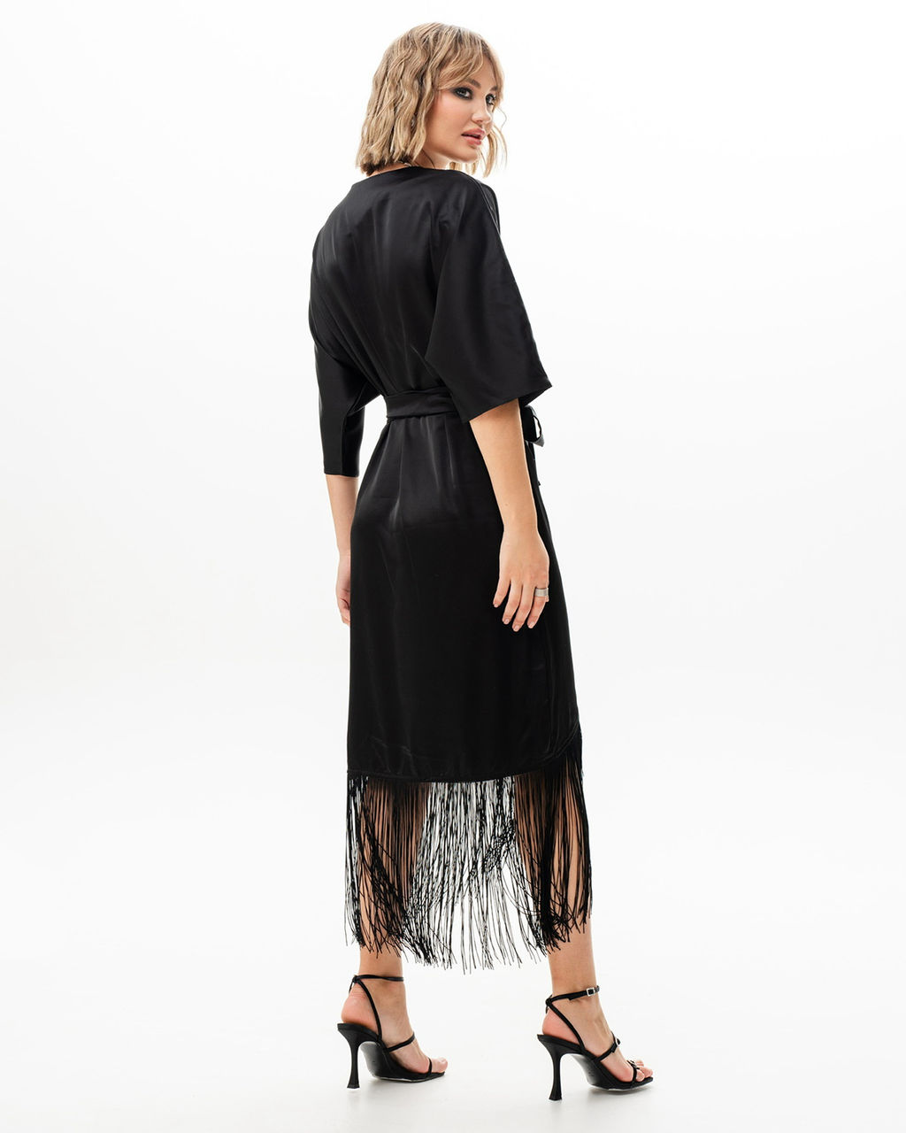 Платье-халат с бахромой. Японский шёлк - Sahar art lab фото 5