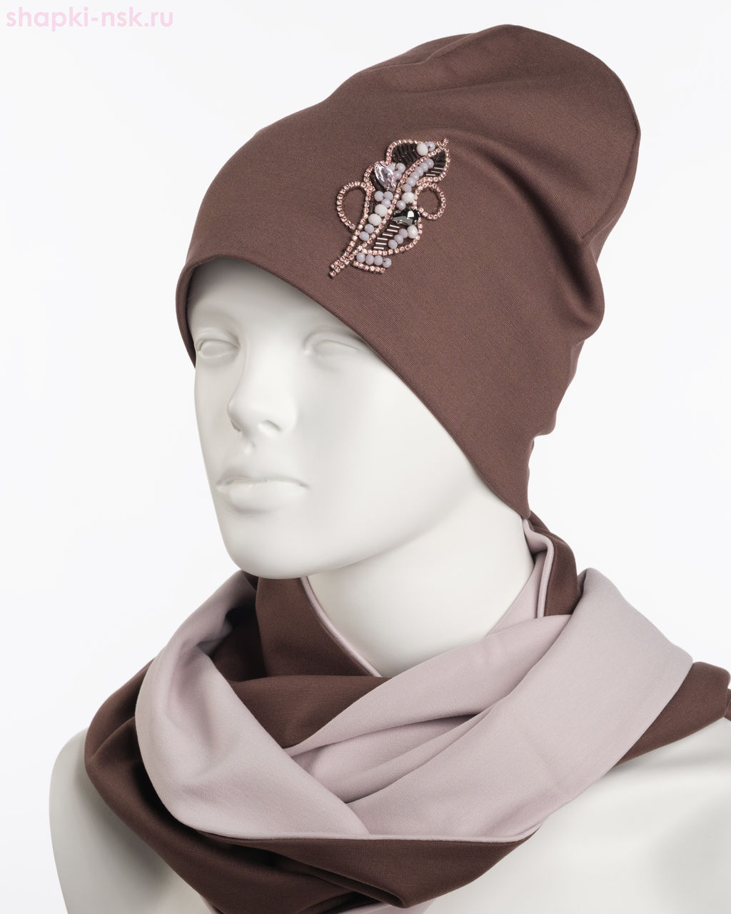 0144к СП Комплект женский флис (колпак+снуд) (56-58)