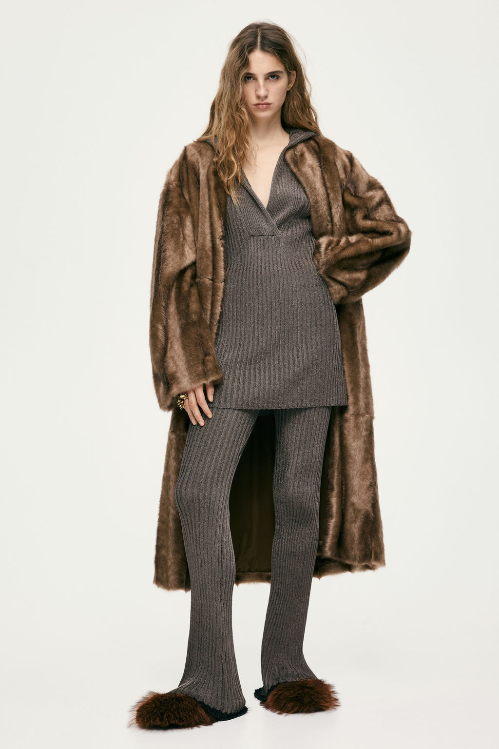 Pantal?n en punto de canal? metalizado - H&m фото 3