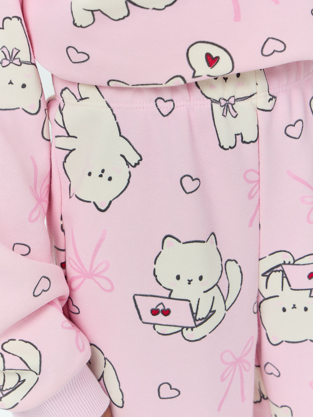 Брюки для девочек розовые с принтом - Mark formelle фото 4