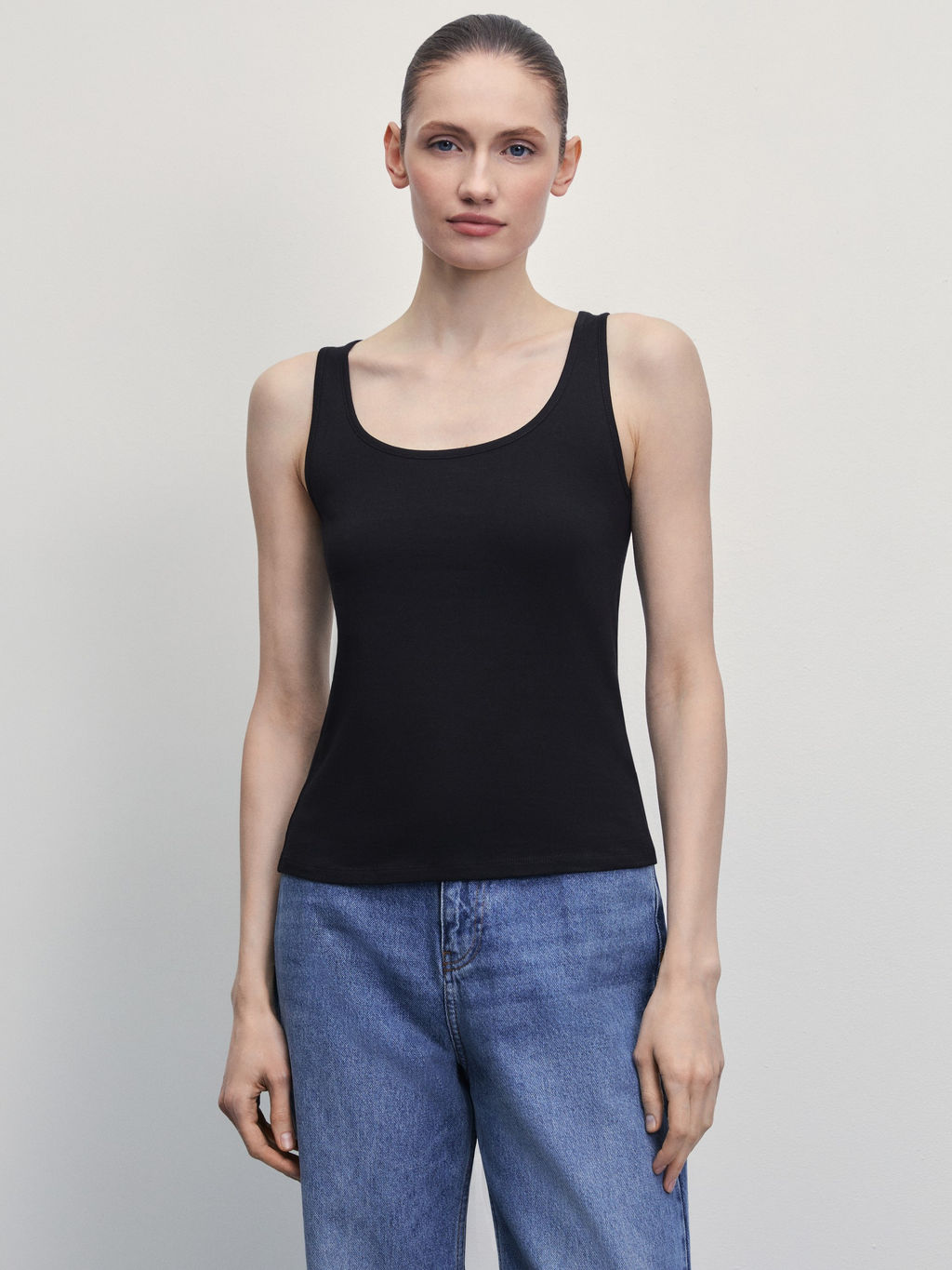 Базовый топ из эластичного хлопка / Zarina  фото 3