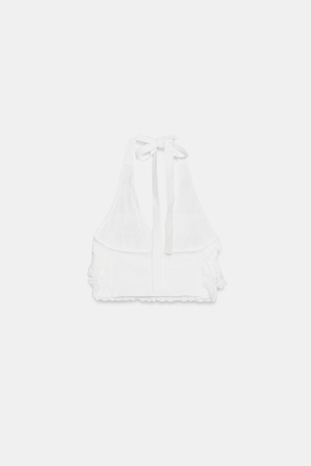 TOP HALTER VOLANTES / Blanco - Zara фото 8