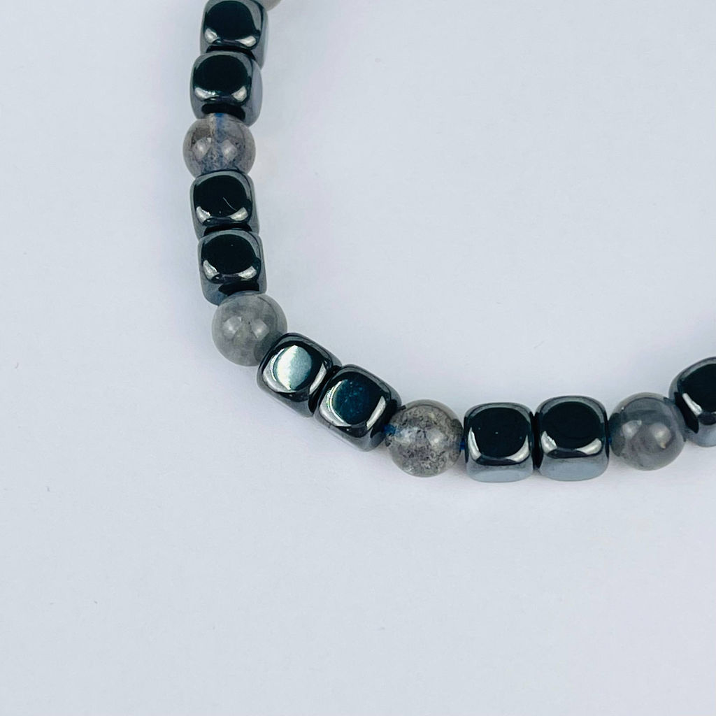 Браслет из Лабрадора и Гематита 20 см