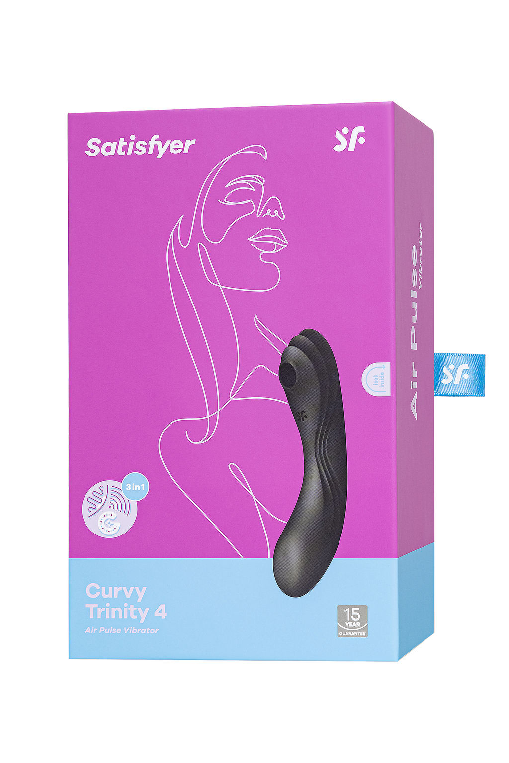 Вакуум-волновой бесконтактный стимулятор клитора Satisfyer Curvy Trinity 4, силикон, чёрный  фото 9