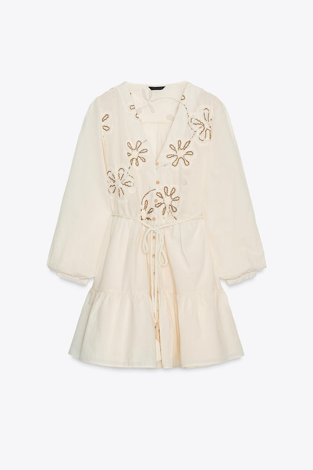 EMBROIDERED TEXTURED DRESS - Zara фото 7