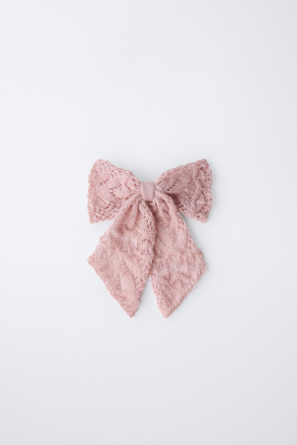 KNIT BOW HAIR CLIP WITH WOOL AND ALPACA