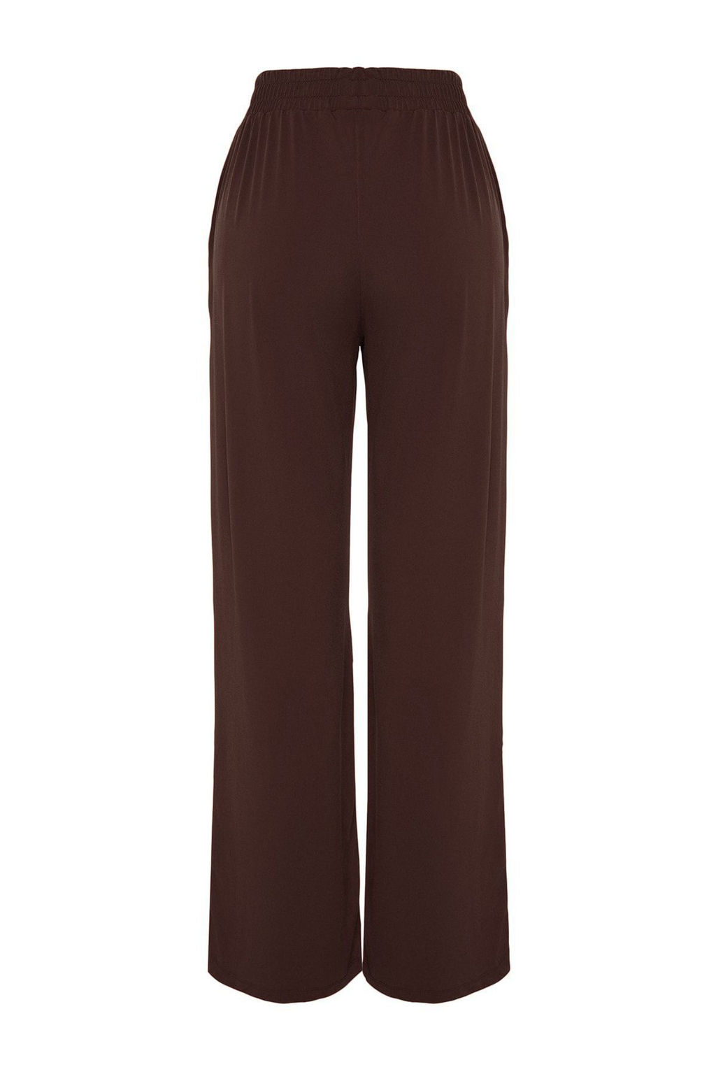 Kahverengi Wide Leg/Rahat Kesim Yuksek Bel Esnek Pantolon TWOSS23PL00129