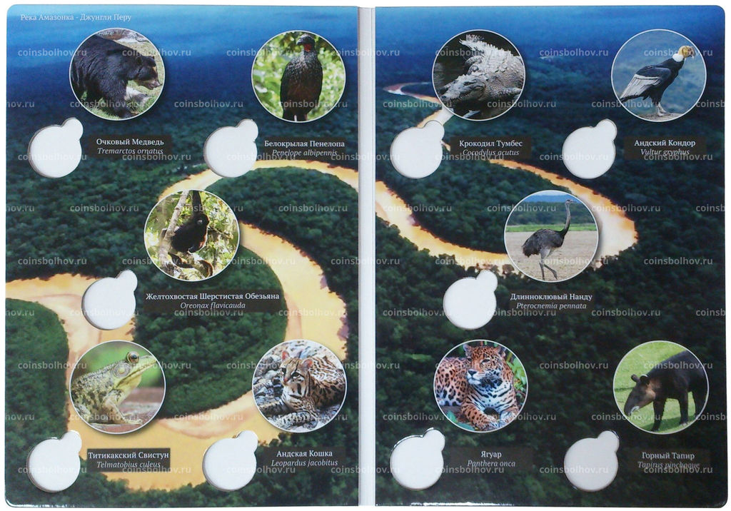 Монета Альбом для памятных монет Исчезающая дикая природа Перу