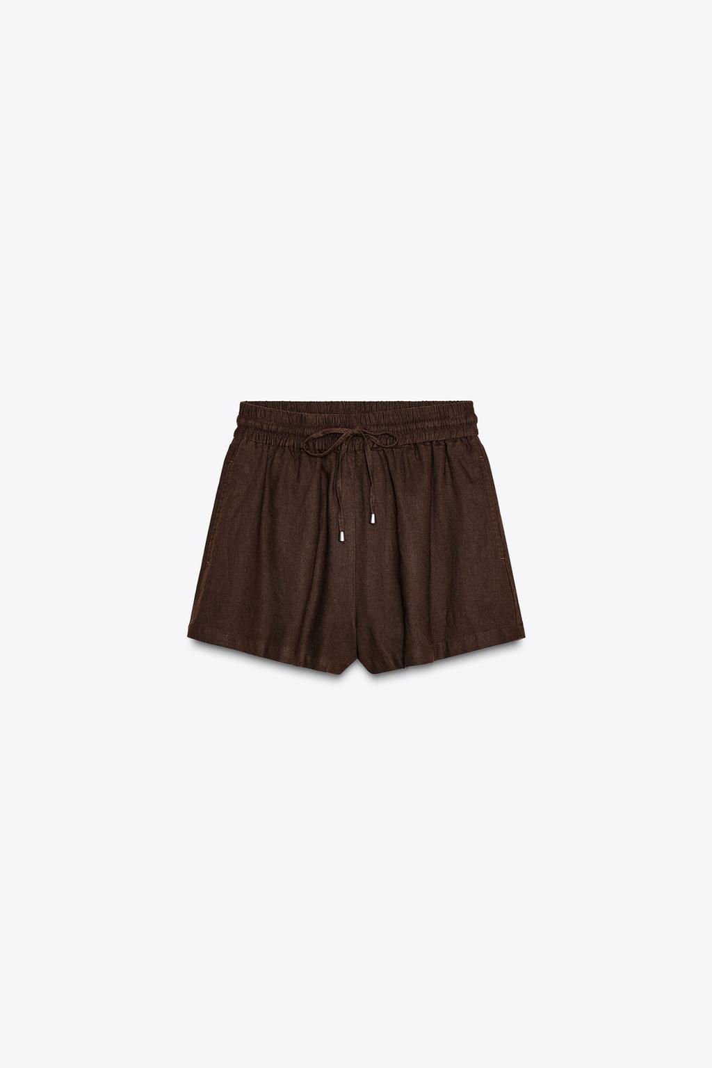 LINEN BLEND BOXER BERMUDA SHORTS - Zara фото 27