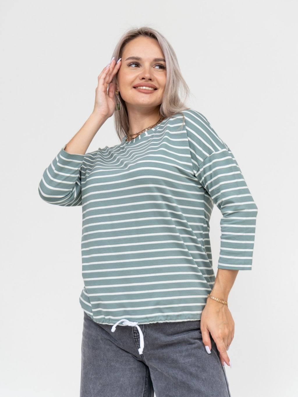 Лонгслив Николь Хлопок 95%, лайкра 5% тельняшка - Ивассорти фото 38