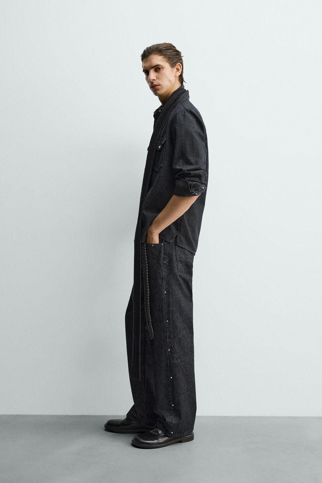 STUDDED STRAIGHT-LEG JEANS - Zara фото 13