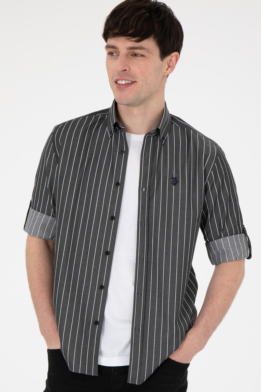 Мужская черная рубашка с длинным рукавом Неожиданная скидка в корзине - U.s. polo assn фото 2