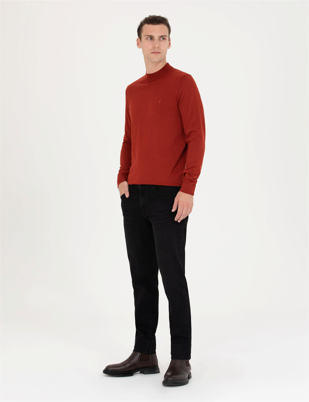 Siyah Straight Fit Jean Pantolon
