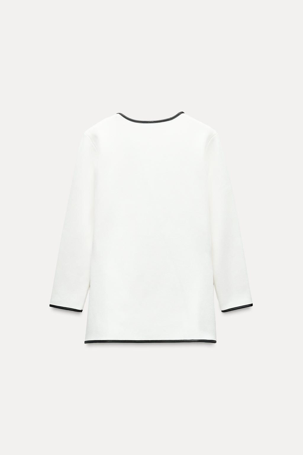 CONTRAST TRIM DOUBLE-BREASTED BLAZER - Zara фото 3