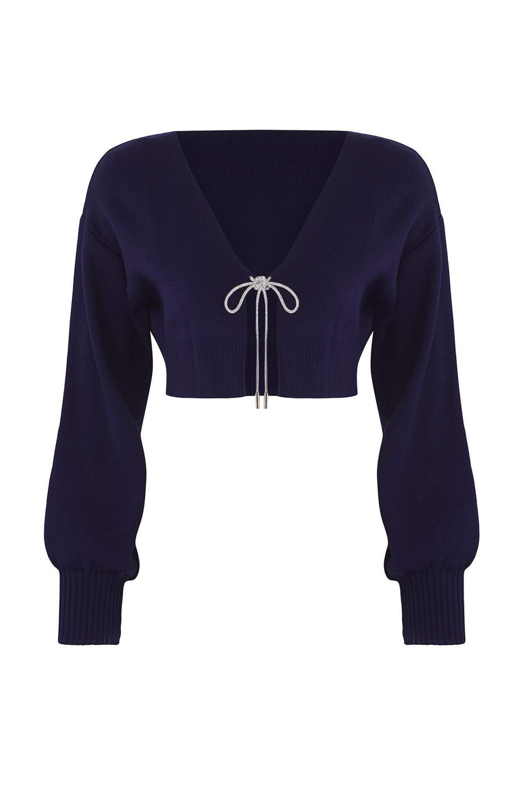 TRENDYOLMILLA Ekru Super Crop Basic Fiyonklu Triko H?rka TWOAW24HI00315 фото 6