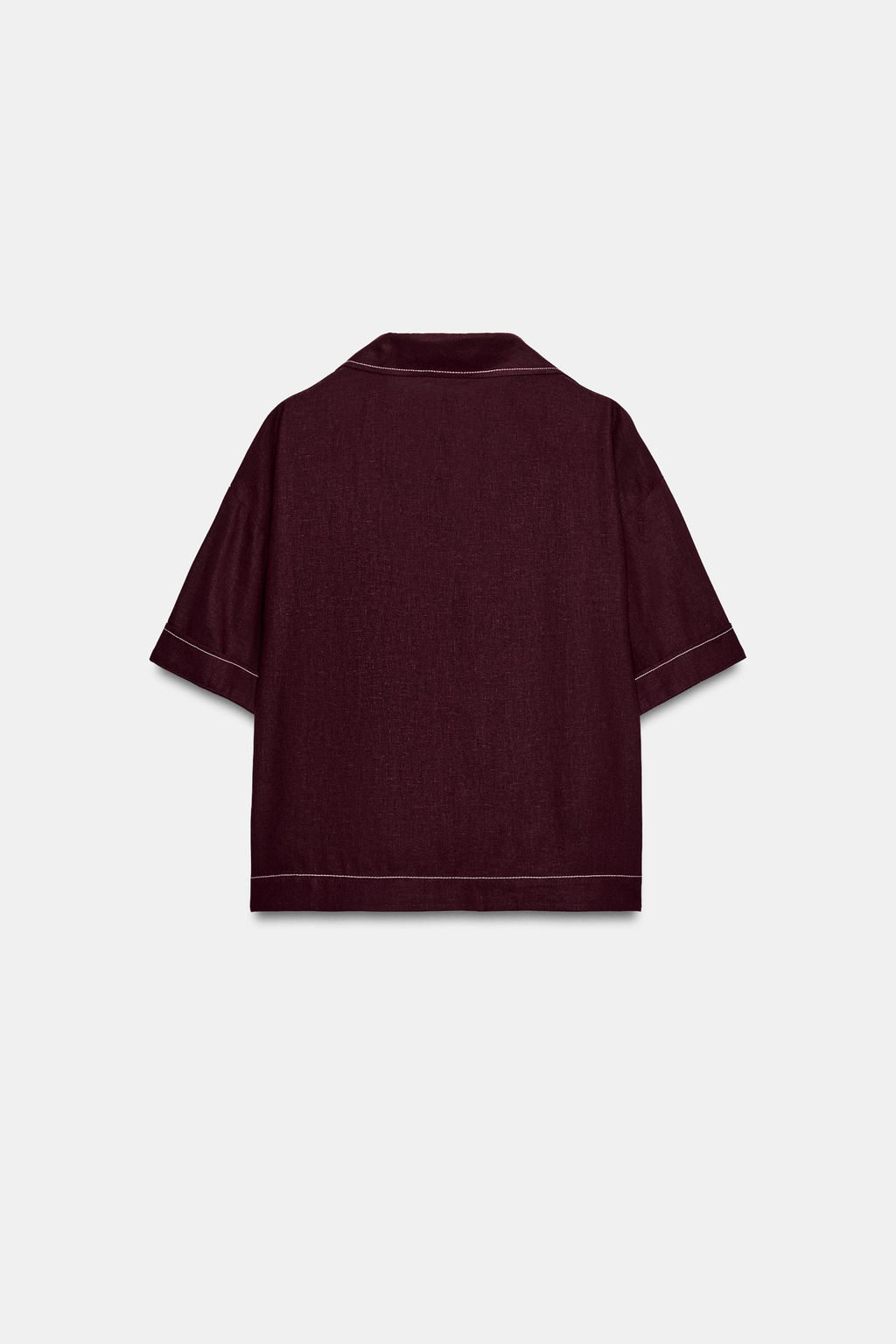 CUERPO VIVOS CONTRASTE CON LINO / Burgundy - Zara фото 8