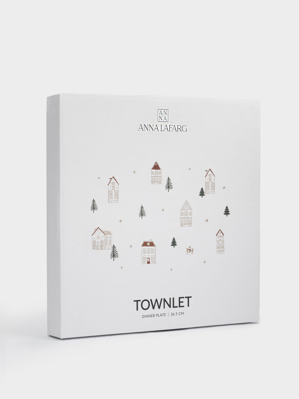Тарелка обеденная, 27 см, фарфор N, бело-золотистая, Домики и ели, Townlet - Anna lafarg фото 5