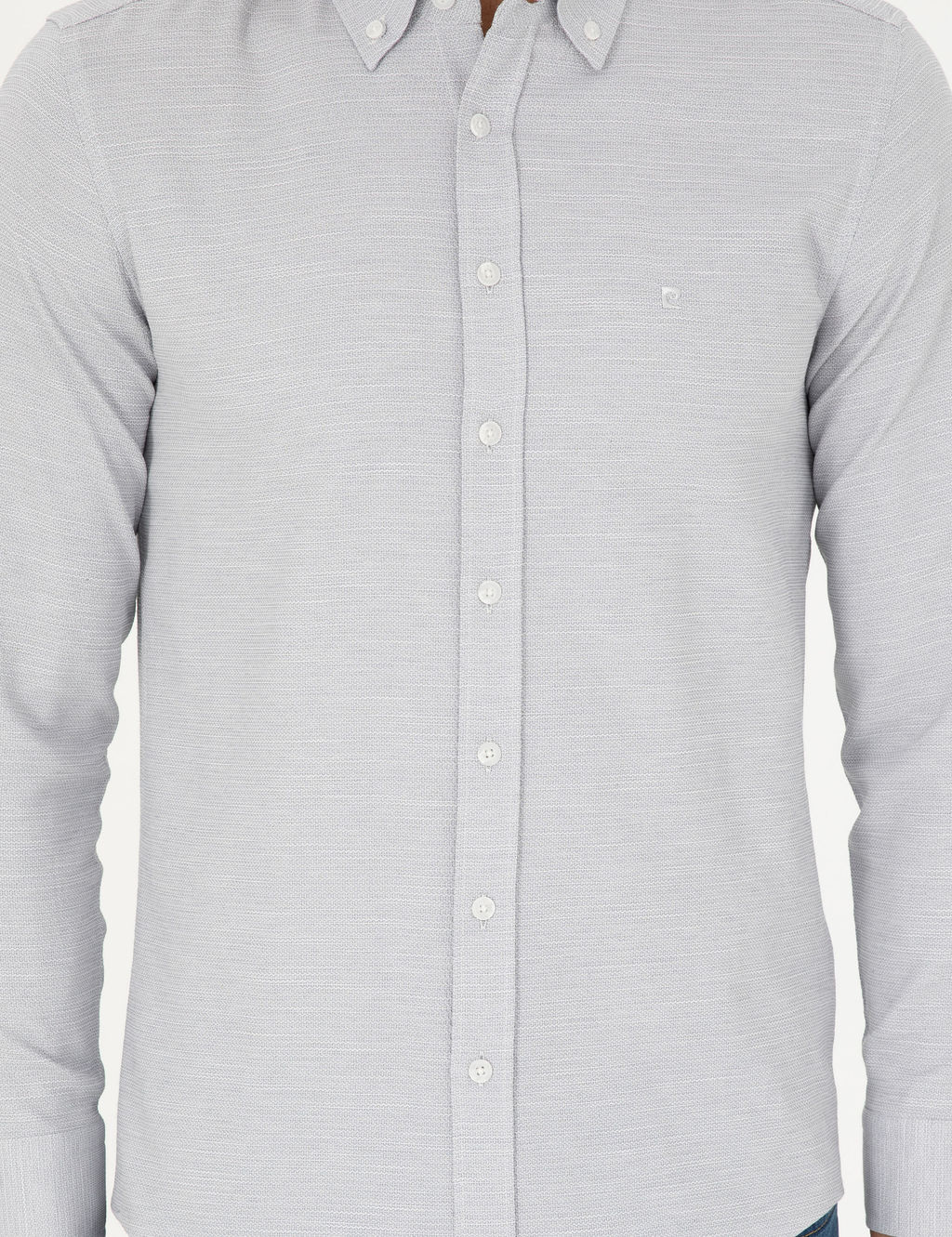 Gri Slim Fit Uzun Kollu G_mlek