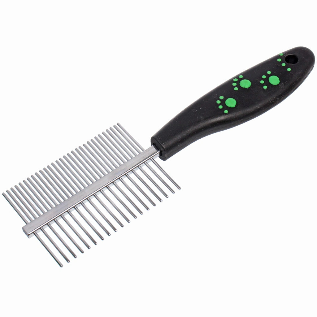 Цена за 4 шт. Расческа двухсторонняя для кошек и собак "Алиса", цвет чёрный, 18см (блистер)