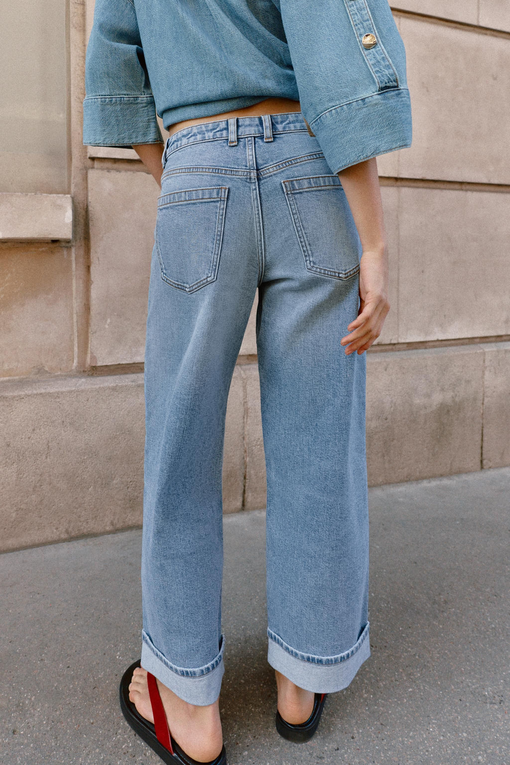 JEANS Z1975 RELAXED FIT TIRO MEDIO VUELTA BAJO / Azul medio - Zara фото 5