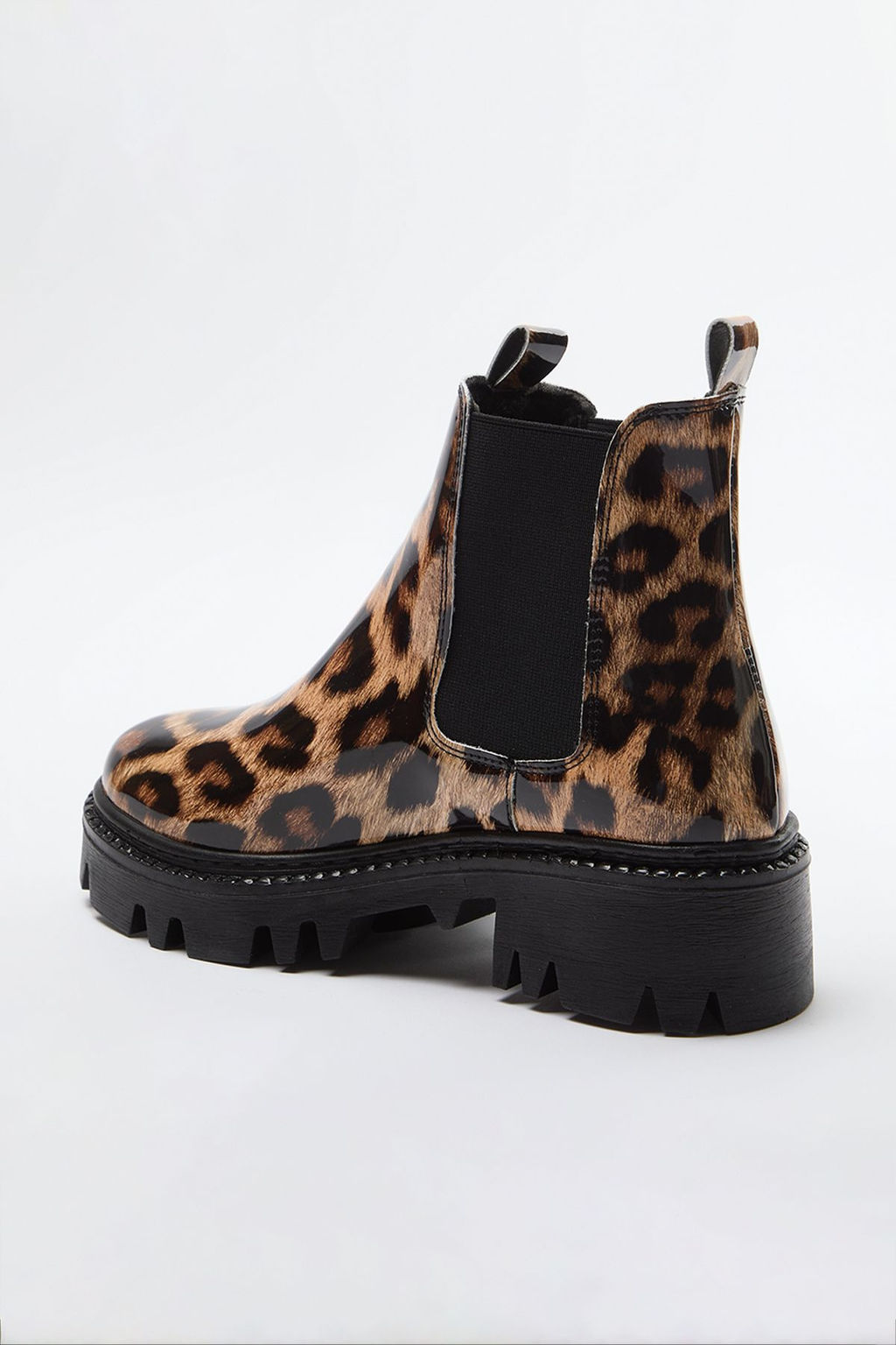 Leopar Desenli Kahverengi Kal?n Duz Tabanl? Kad?n Chealsea Bot TAKAW25BO00060