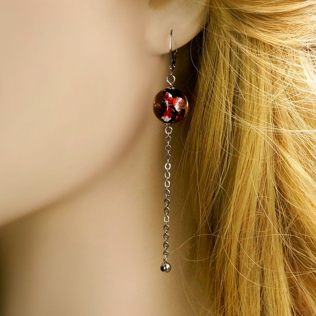 Серьги из муранского стекла RUBY DAWN LS2975