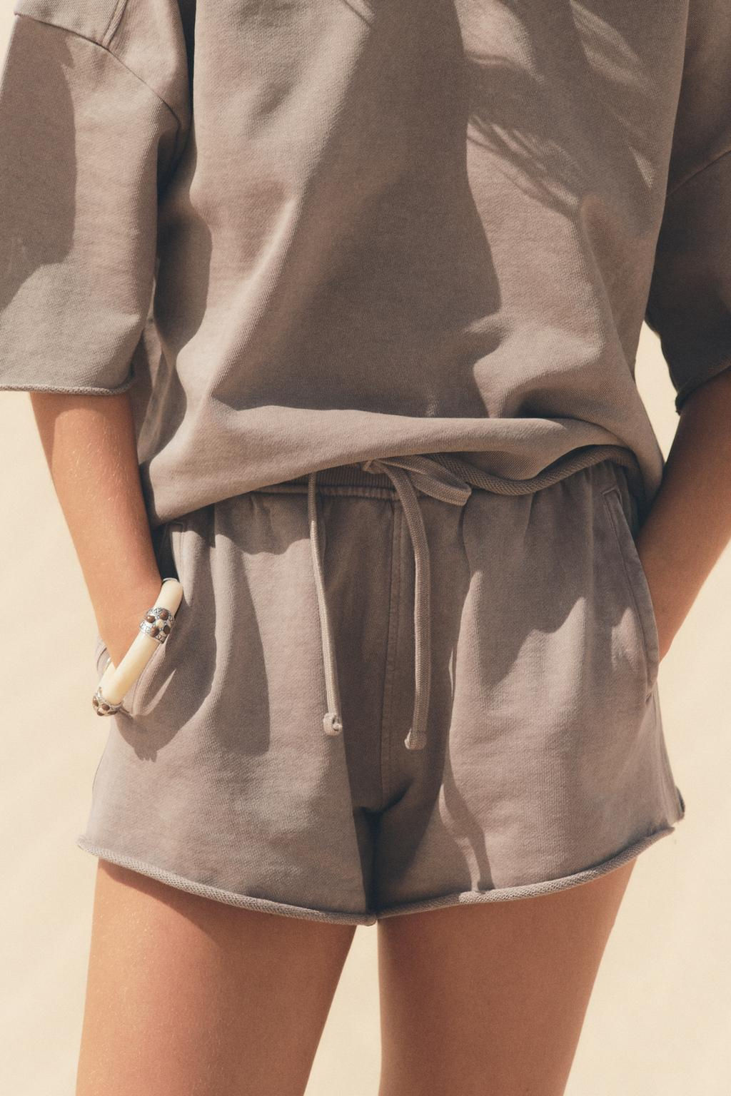 FADED-EFFECT FLEECE SHORTS - Zara фото 11