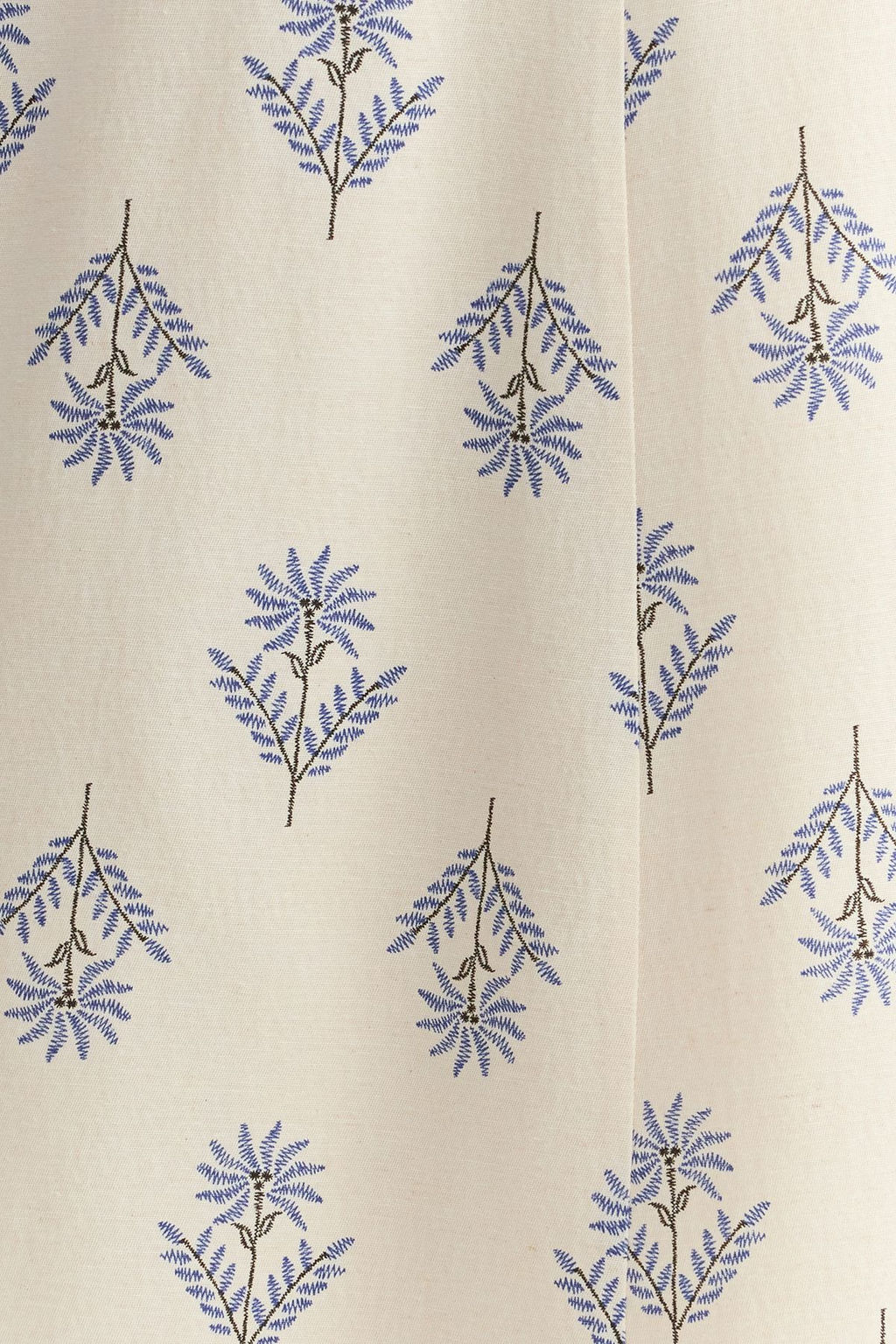 TRENDYOLMILLA Mavi Cicek Desenli A-Line Midi Boy Dokuma Keten Kar?s?ml? Etek TWOSS24ET00105 фото 11