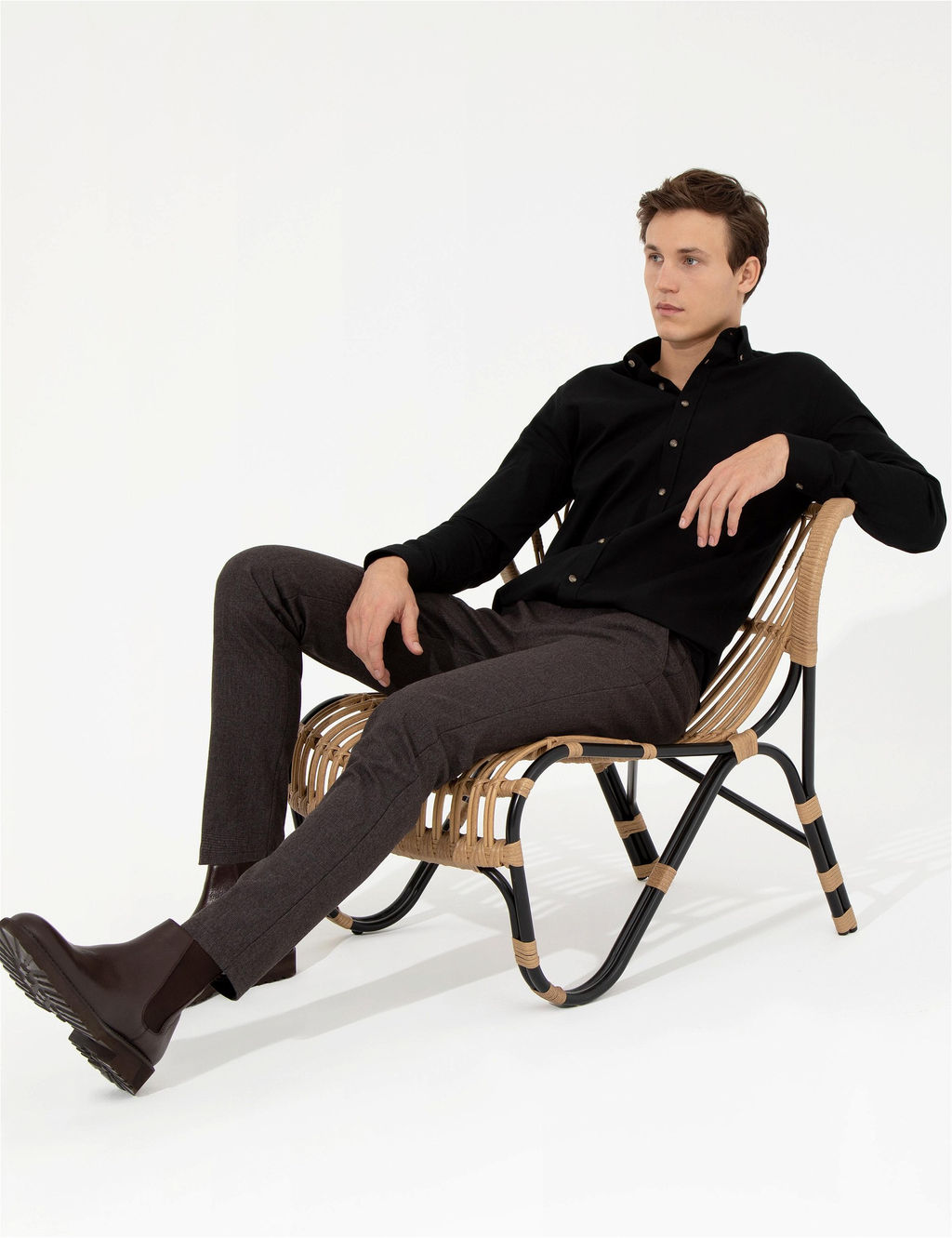 Kahverengi Slim Fit Kanvas Pantolon
