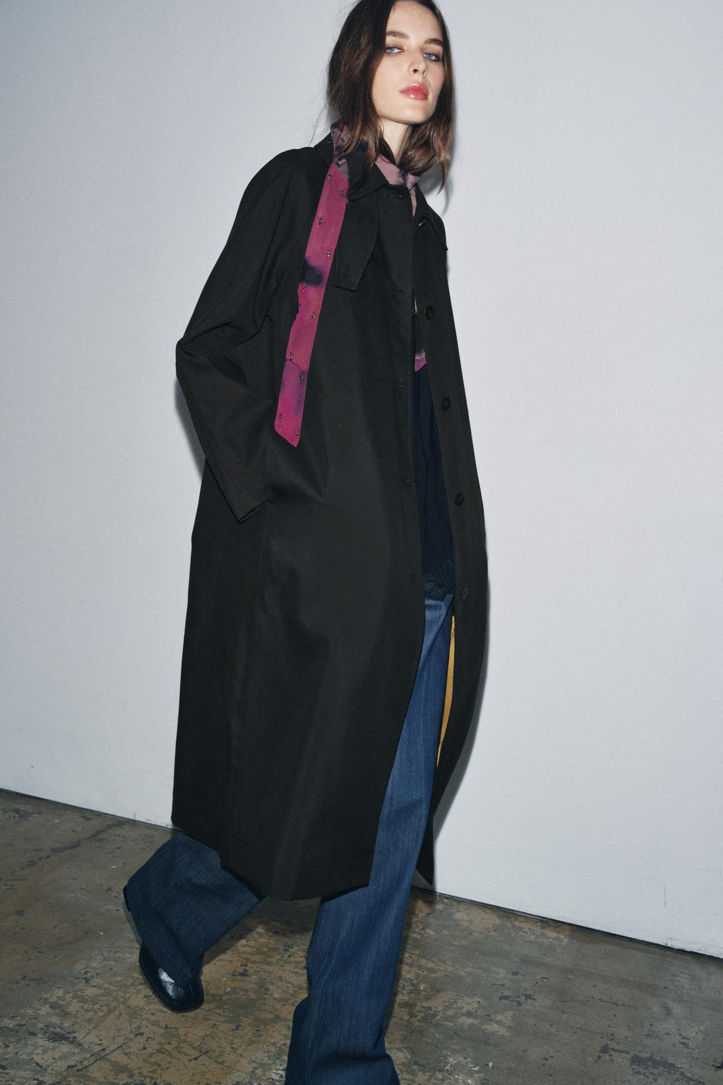 ZW COLLECTION LIMITED EDITION LONG BUTTON TRENCH COAT - Zara фото 3