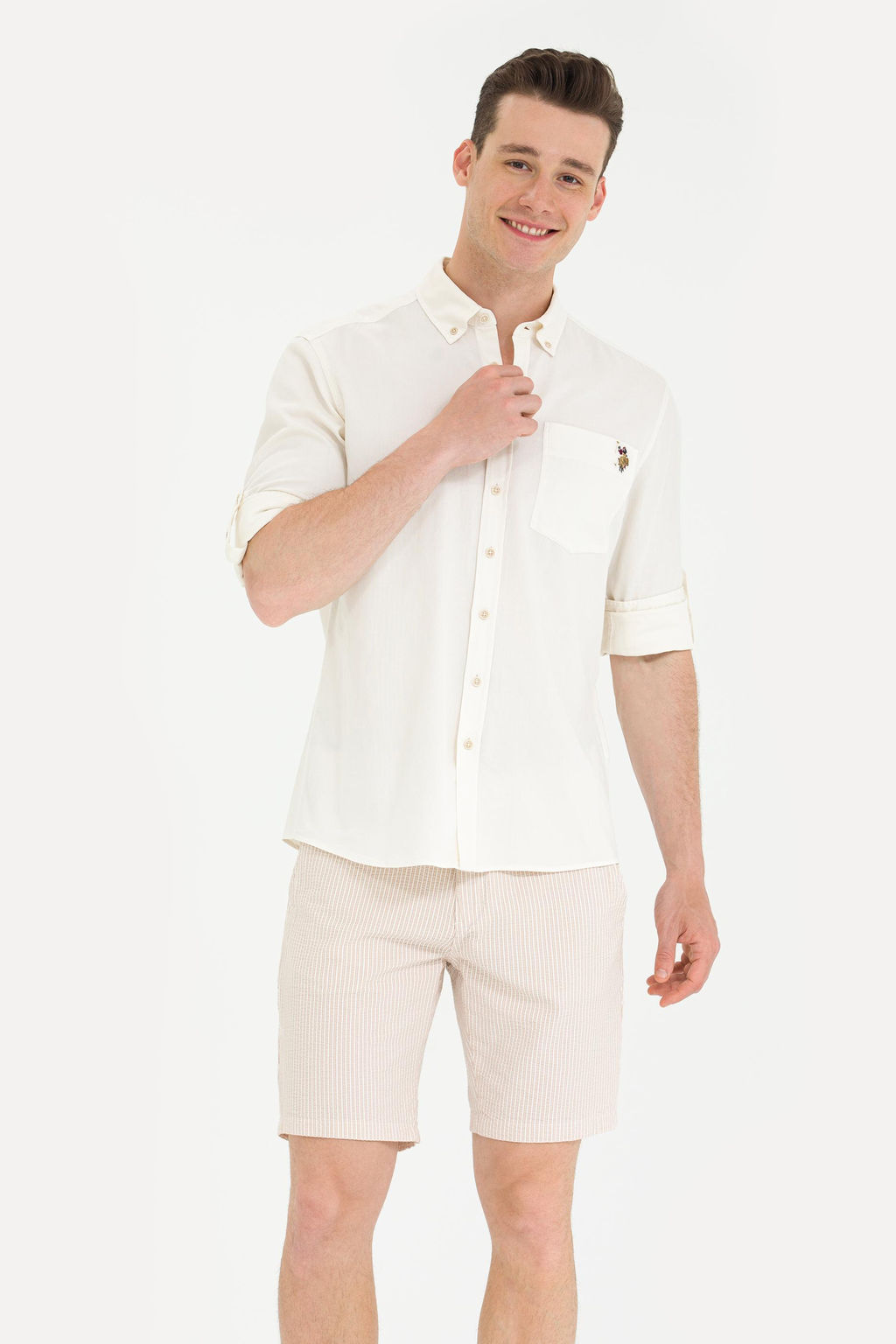 U. S. Polo Assn / Мужская рубашка с длинным рукавом Stone - U.s. polo assn фото 17
