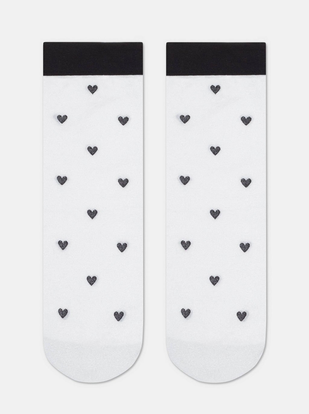 Цена за 2 пары. Носки Классические CONTE FANTASY Сияющие носки с объемными рисунками Hearts silver-bianco - Conte elegant фото 3