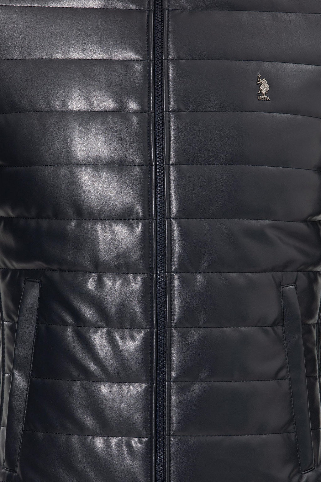 U. S. Polo Assn / Мужская темно-синяя кожаная куртка - U.s. polo assn фото 6