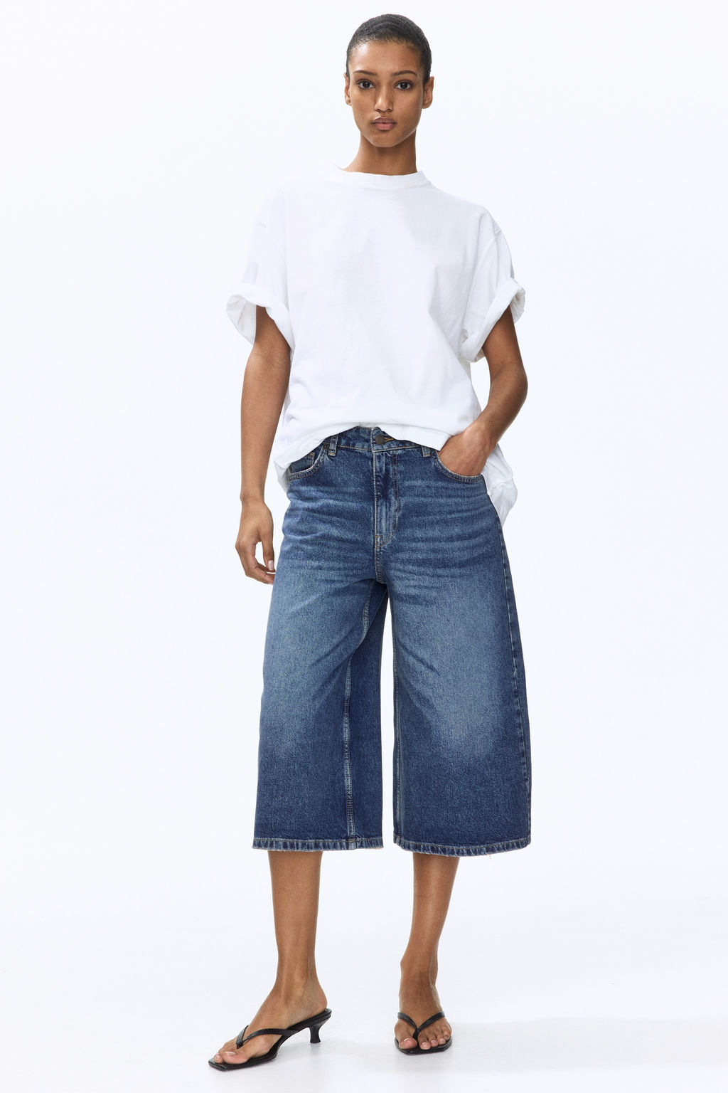 Wide Regular Waist Culotte Jeans - H&m фото 5
