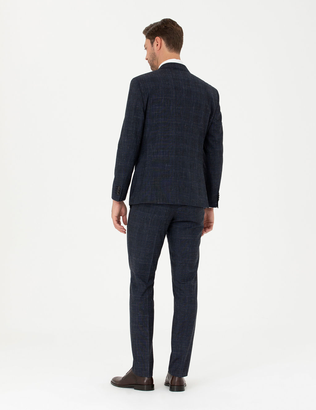 Lacivert Slim Fit Tak_m Elbise