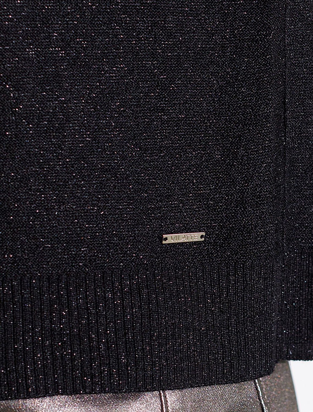 Джемпер свободный тонкой вязки из вискозы с люрексом - Vilatte фото 4